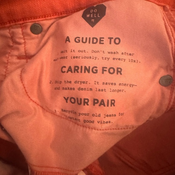 Madewell High-Rise Button Fly Coral Skinny Pants - Picture 6 of 6